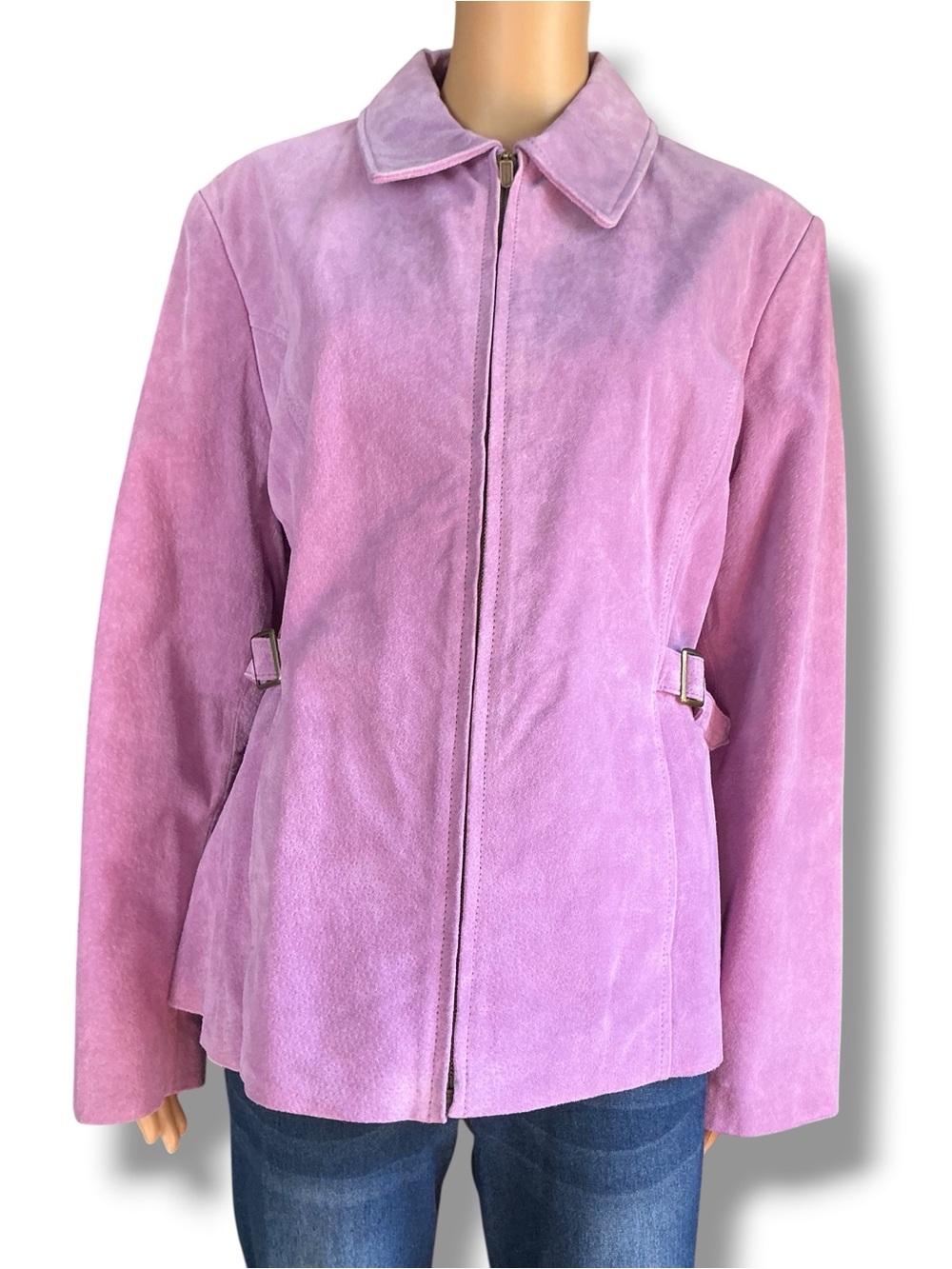 Relativity Lavender Suede Zip-Front Jacket